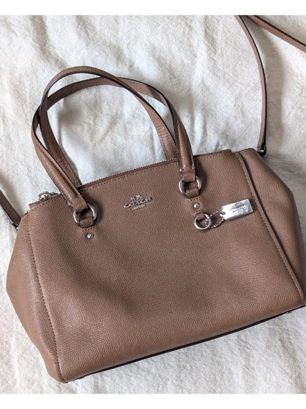Coach Stanton 26 Carryall Cross Grain Leather Classic Brown Shoulder Bag C1780